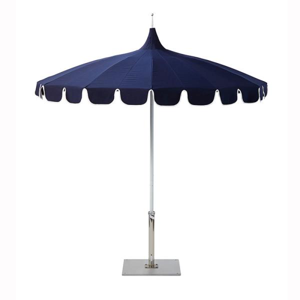 Modern Design Garden Umbrella with Fringe and Pagoda Style Made of Pongee Fabric