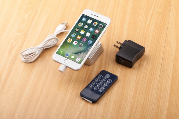 COMER alarm sensor  cable lock charger holder Retracting anti-theft display handset stand for 8“ tablet