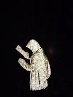Tissu de bout droit réfléchi fort lumineux argenté haut Vis Jacket Material EN20471 ANSI107