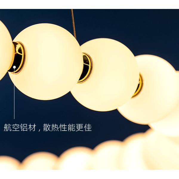 Линейные стеклянные подвесные лампы 32W 3000K Теплый свет Белый стеклянный шар