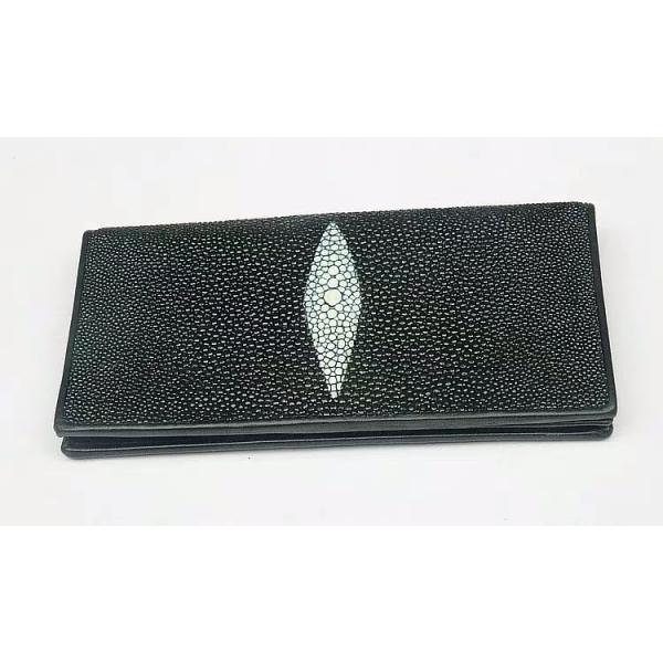 Unisex Style Authentic Stingray Skin Women Men Slim Bifold Wallet Card Bag Genuine Leather Female Male Thin Clutch Purse