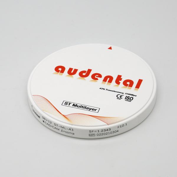 Audental 98 ST/DST Dental Zirconia Block 1100MPA 43% TRANSLUCENCY Color A1,A2,A3