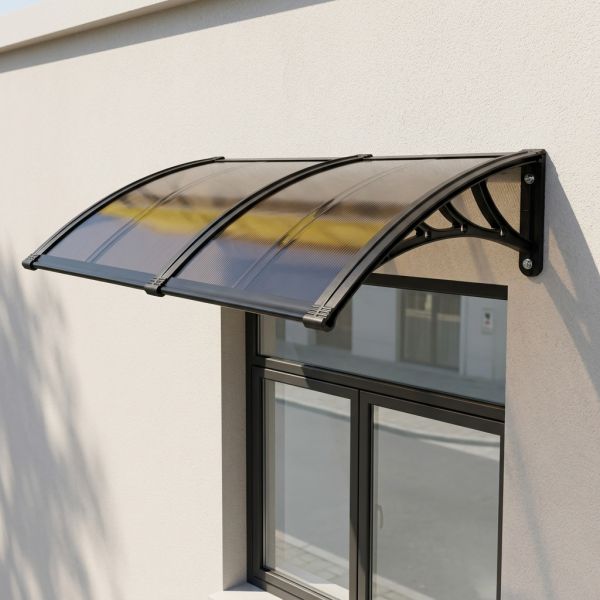 Wall-mounted Polycarbonate canopy built for window awning projects delivering effective sunshade and sturdy construction