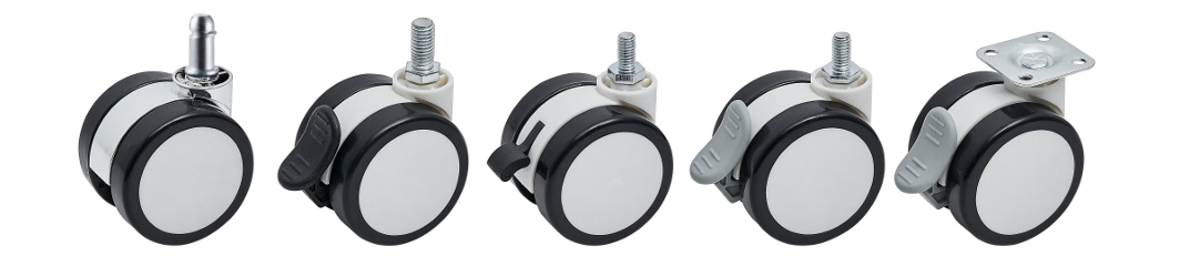 60mm Home Furniture Caster Threaded Stem Base Plate   Lockable Caster Wheel Office Small Bookshelf Bed Carbinet