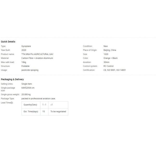 ISO9001 Certified Crop Spraying Drones High Accuracy Foldable Safe