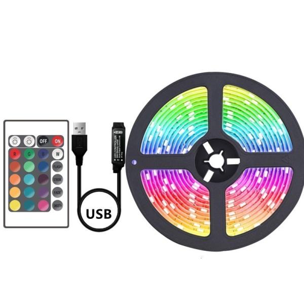 Copper Material 5m Strip Light Set With 3 Keys Remote Control 5V RGB SMD 5050 LED IP65