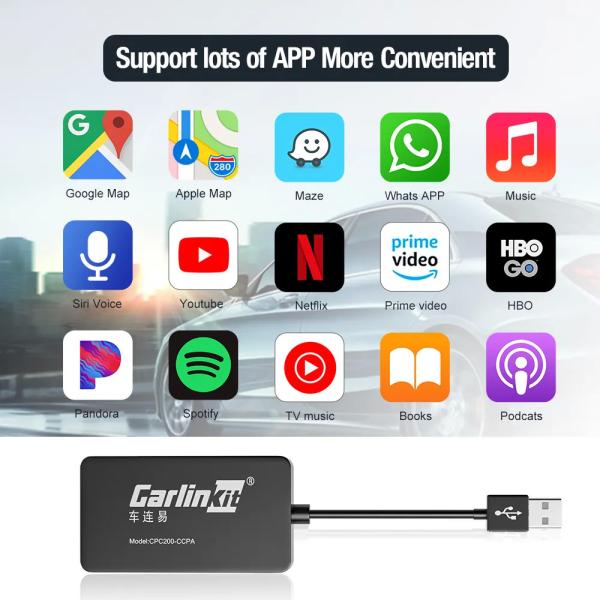 CCPA Wireless Adapter For Android Car Radio Support Touch Controls And Wired Mirroring