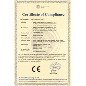 Spring-lighting Electronics Co.,Ltd Certifications