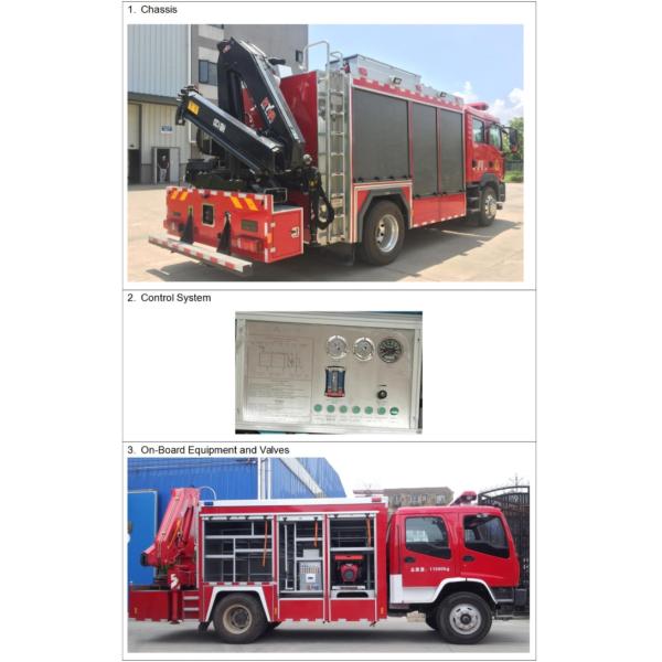 Heavy Duty Emergency Rescue Fire Truck 177kw 4x2 Euro 4 With 5T Crane