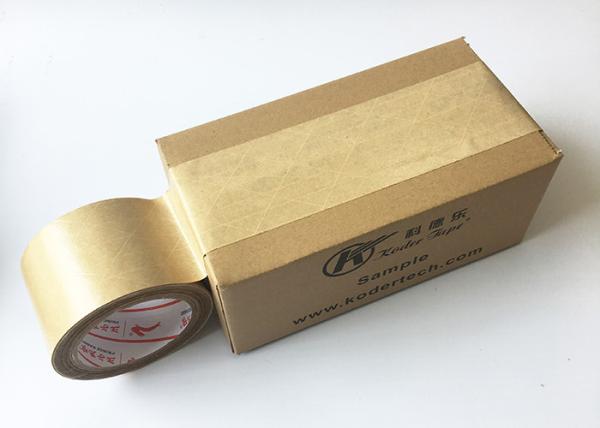 Brown Color Kraft Gummed Paper Tape , Self Adhesive Kraft Paper Strong Adhesion