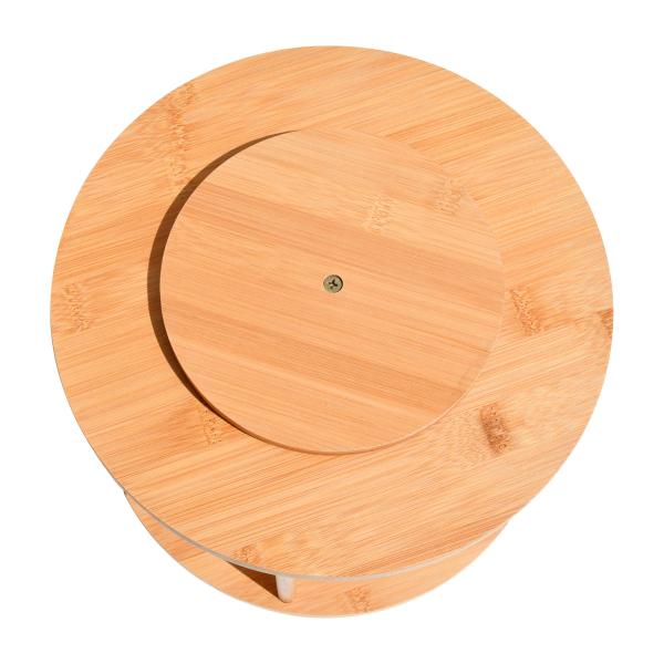 Bathroom Bamboo Cosmetic Organizer Storage 360 Rotation Multifunctional