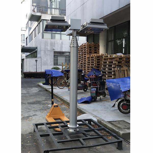 8m Pneumatic Telescopic Mast Light Tower for Fire Tender Illumination-4x200W LED flood lights