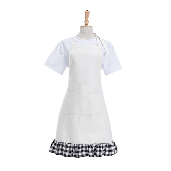 Custom Linen Sublimation Apron Blanks With Pocket Adjustable Neck Strap Kitchen Cooking BBQ Work Apron