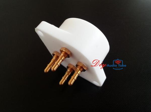 4pins Telflon Gold vacuum Tube Valve Socket For 300B 2A3 801 274A audio amps