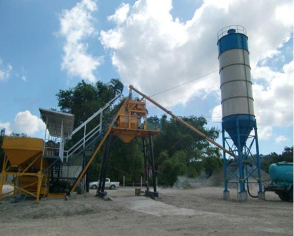 Model HZS35 Stationary Fixed Concrete Batching Plant Electric Power With 35m3/H Capacity