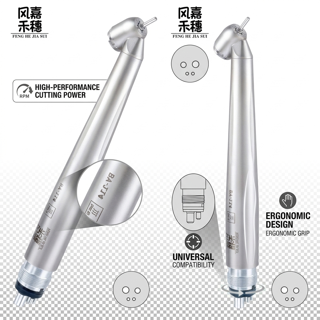 Dental Surgical Handpiece with Push Button Chuck, Fully Autoclavable Up To 135°C and LED Self-Luminous Generator