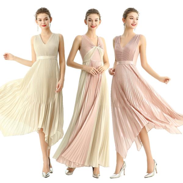 Спокойная роскошь - Металлическое шифонное вечернее платье.