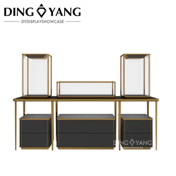 Современная модная стеклянная выставка ювелирные изделия витрина ювелирные изделия приставка с светодиодными фонарями