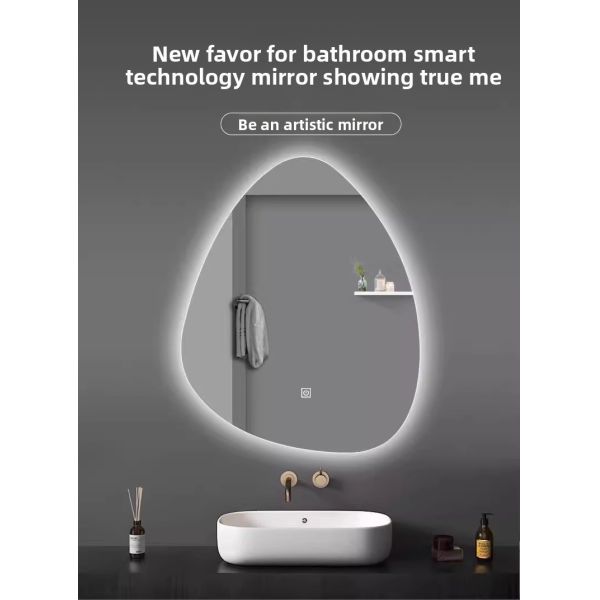 High-End Bathroom LED Mirror for Hotels - Unique Water Drop Design, Anti-Fog, Waterproof, Wall Mounted