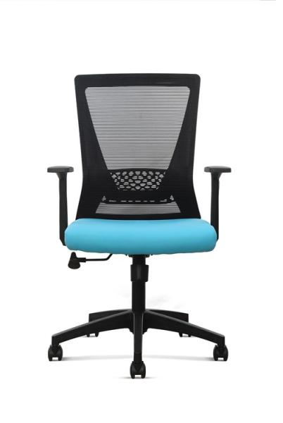 0.175 CBM Blue Mesh Office Swivel Chair Locking Mechanism PU Castors