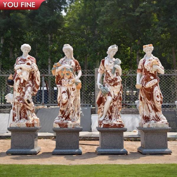 Garden Decor Four Seasons Goddess Marble Stone Life Size Wonder Woman Statue
