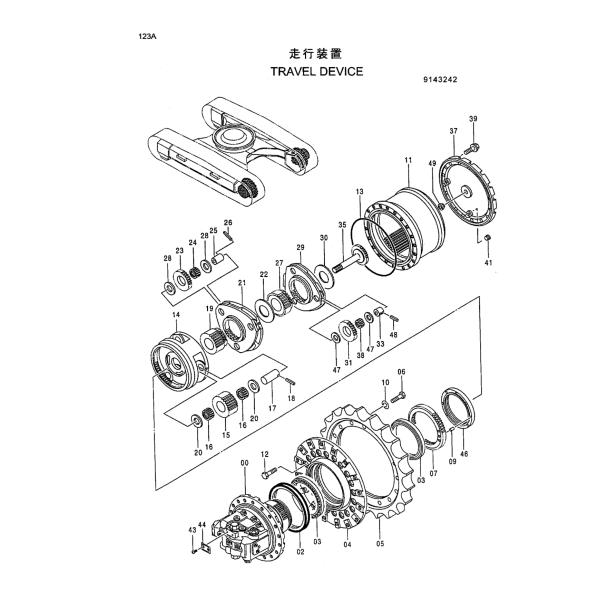 Hitachi EX220-5 Excavator Final Drive Travel Motor Gearbox 9148910 9149087