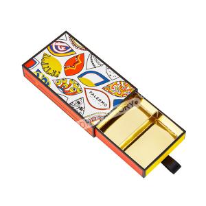 High End Chocolate Candy Boxes Packaging Drawer Design With Ribbon Handle