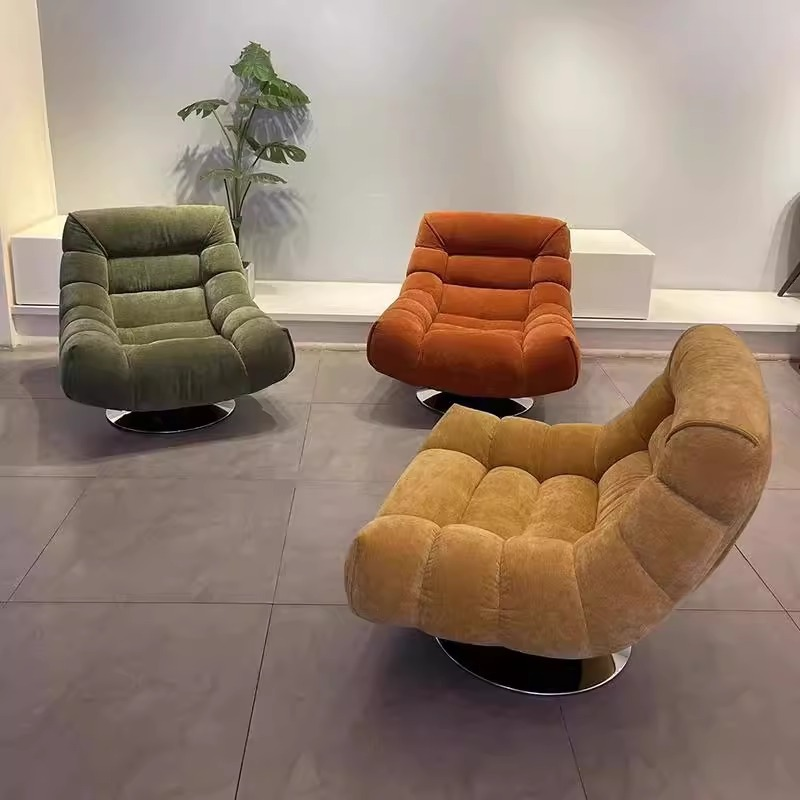 Custom Simple Modern Swivel Lazy Sofa Single Rotating Lounge Chair for Home Living Room Dining Hospital Bedroom Balcony Portable