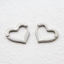 Heart Shape Sterling Silver Dangle Earrings Silver Huggie Hoop Earrings OEM