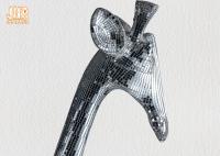 estátua animal do assoalho da escultura do girafa das estatuetas de Polyresin do vidro de mosaico da prata de 183cm H