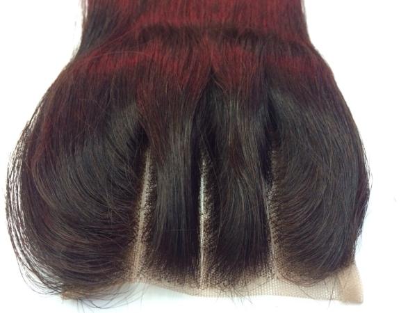 Factory Free Shipping Hot  Sell Unprocessed Natural Color 1B#  Knot Bleached Three Part 4*4inch Lace Closure Silky