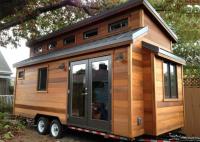 Casa pequena em aço leve pré-fabricada móvel com kit de rodas para casa em padrão da UA / UE / EUA