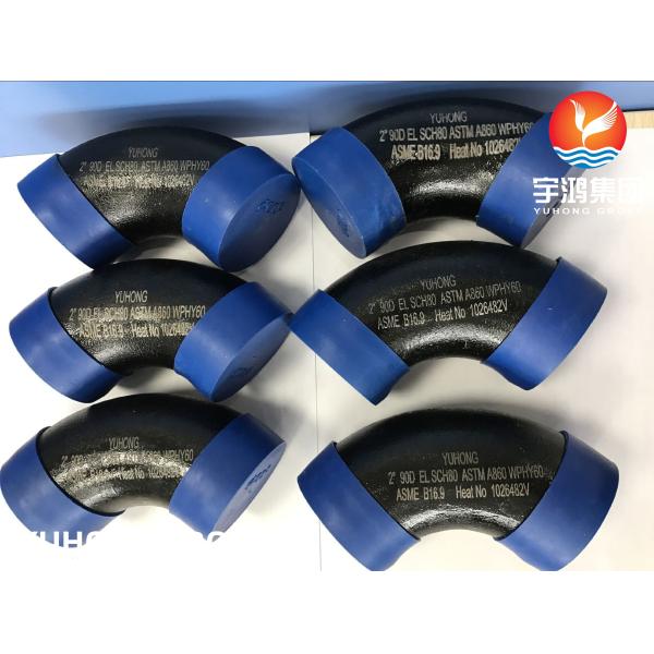 ASTM A860 WPHY60 SCH40 BW B16.9 STEEL PIPE FITTINGS BLACK PAINTING