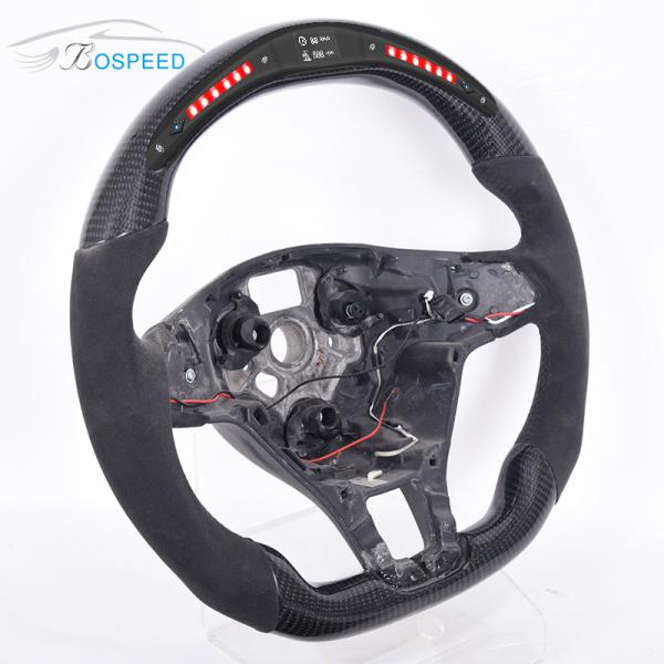VW Leather Golf Mk8 Steering Wheel Carbon Fiber Matte Black