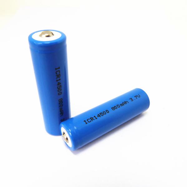 Flashlight Small Lipo Battery , 14500 Rechargeable Lithium Ion Battery 3.6v / 3.7v 800mah