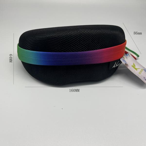 Dazzling color pressure-resistance Multifunctional Foldable Portable Sports Textured metal zipper pull Sunglasses Case