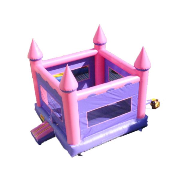 Purple And Pink Inflatable Bounce House / Blow Up Trampoline With Basketball Frame