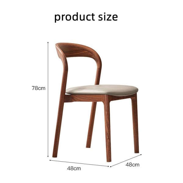 Light Luxury Solid Wood Dining Chair for Dining Room Restaurant Commercial Furniture Dining Chair Wooden Leisure Chair for Home