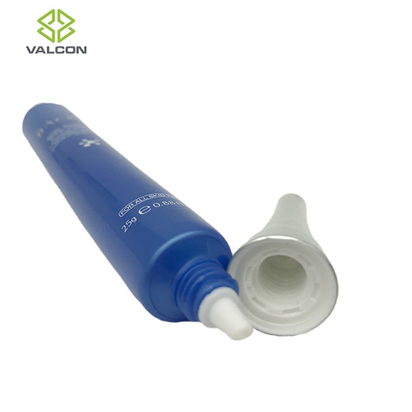Blue Empty Cosmetic Tubes Needle Nose For Eye Cream UV Horn Hood Cap