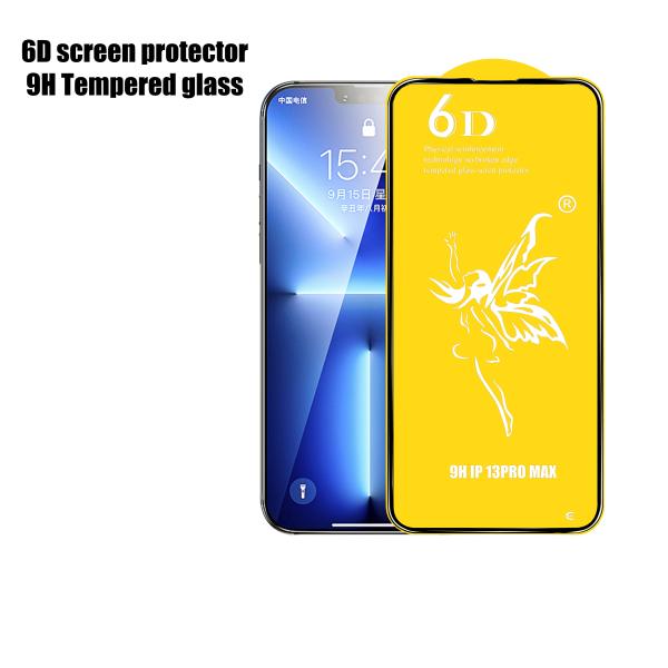 6d Angel Full Coverage 9H Tempered Glass Screen Protector For Iphone 12 Pro Max