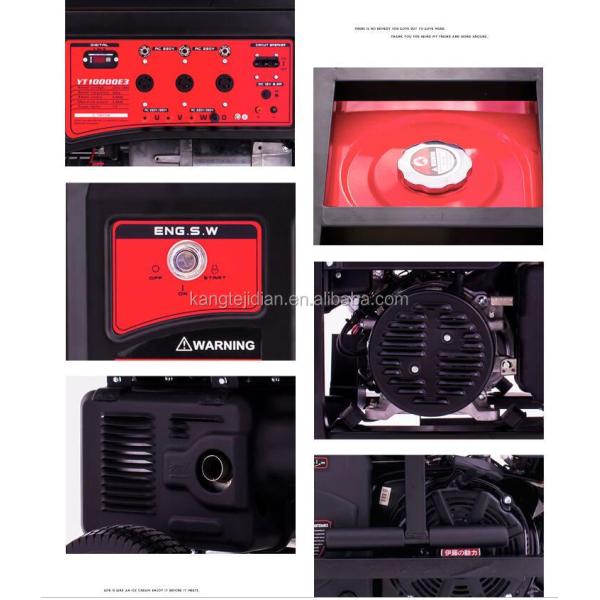 YT10000E Générateur à essence de 9 kW Voltage nominal 220v/380 Courant nominal 36A et durable