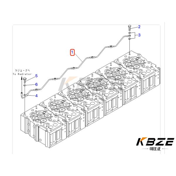 KOMATSU 6D170 6240-11-6540 6240116540 FUEL INJECTOR OIL RETURN PIPE FOR EXCAVATOR