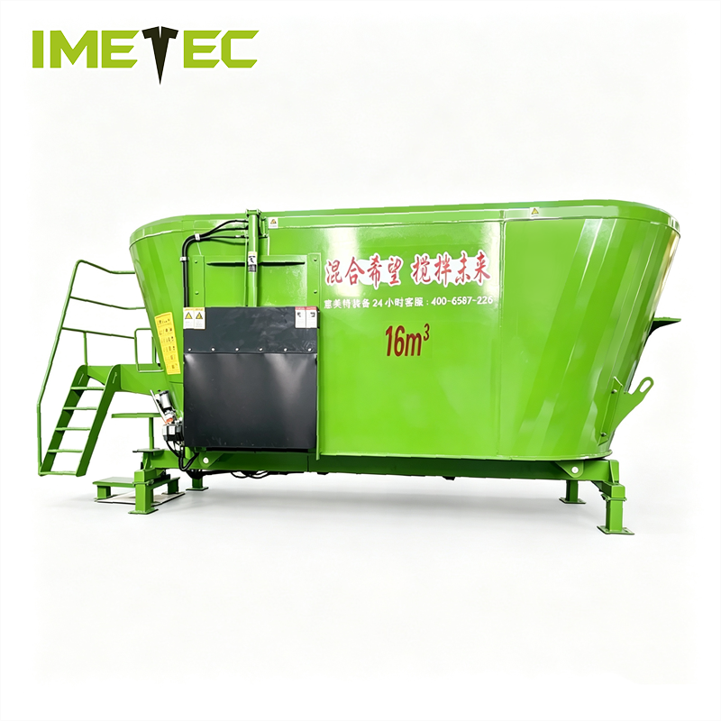 Commercial Vertical Stationary Forage TMR Feed Mixer For Dairy Beef Farms