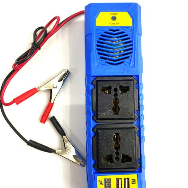 Car Fast Charger Aluminum Display Adapter Charger With Charging Cable Pure Sine Wave Inverter 12V Dc To 120V Ac For Car