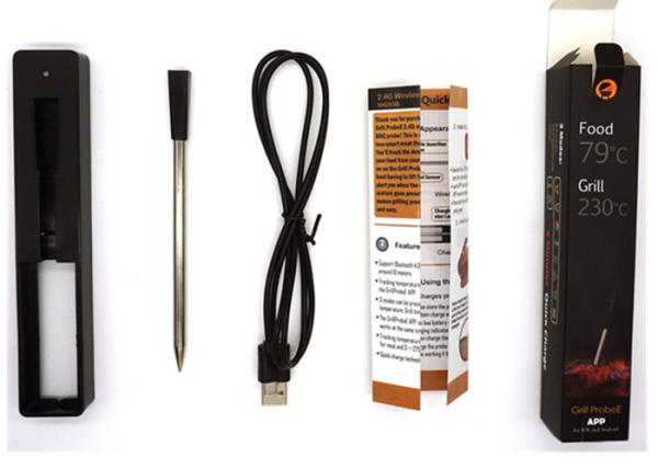 Outdoor Mini Bluetooth Thermometer , Wireless Meat Thermometer With Stainless Steel 304 Probe
