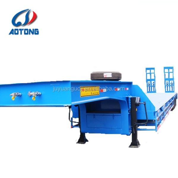 Transport Heavy Equipment Conveniently with Aotong Mechanical Folding Low Bed Trailer