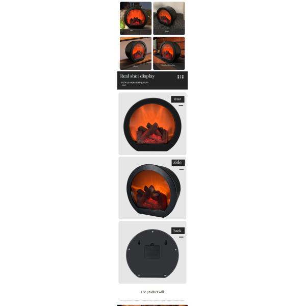 Plastic Oil Lamp Battery Operated Touch Flame Fireplace Light for 2 Color Print Method