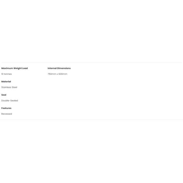 750mm x 600mm утопленный двойник крышки люка загерметизированный для дорожки