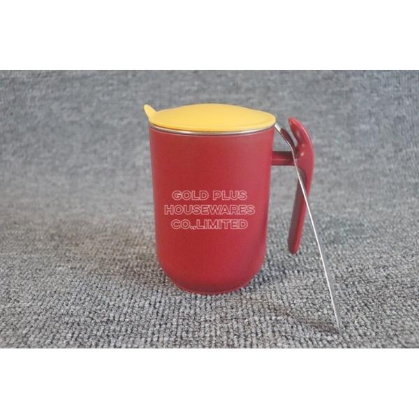 Straight Drinkware PP Plastic Double Layer Insulated Milk Cup Stainless Steel