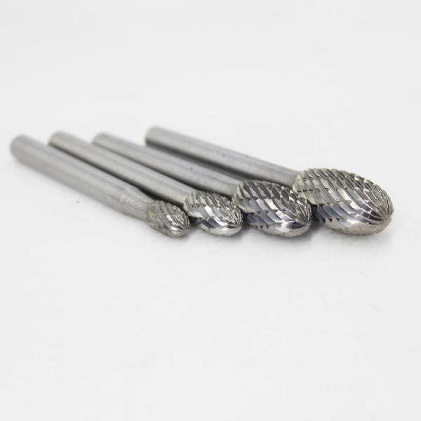 Tungsten Carbide Burr Bits AlTiN Double Cut Head 3-25 Mm 6 Mm Shank Diameter